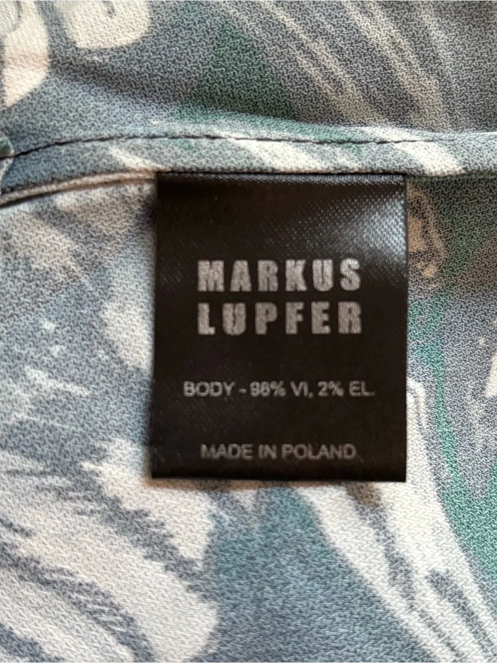 Markus Lupfer Black Joggers with Green and White Bird Print